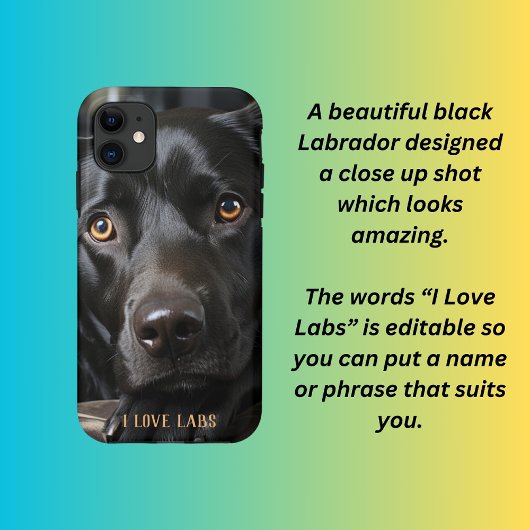 黒いラブラドール子犬 Case-Mate iPhoneケース