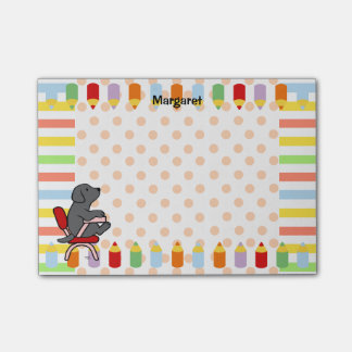 黒いラブラドール学生1 ポストイット