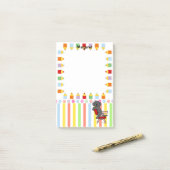 黒いラブラドール学生3 ポストイット (デスク上)