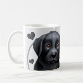 黒いラブラドール犬あなたが作るすべてのスナック コーヒーマグカップ (左)