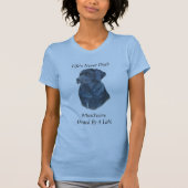 黒いラブラドール犬とおもしろいのスローガン Tシャツ (正面)