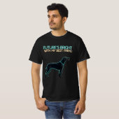 黒いラブラドール犬のイラスト Tシャツ (正面フル)