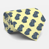 黒いラブラドール犬のポートレートオリジナルアートデザイン ネクタイ (ロール)