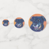 黒いラブラドール犬の誕生日 コンフェッティ (正面)