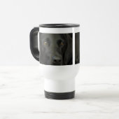 黒いラブラドール犬 トラベルマグ (正面左)