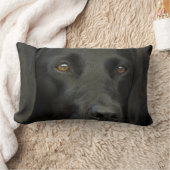 黒いラブラドール犬 ランバークッション (ブランケット)