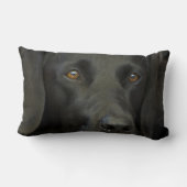 黒いラブラドール犬 ランバークッション (裏面)