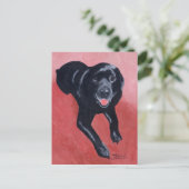 黒いラブラドール笑顔 ポストカード (スタンド正面)