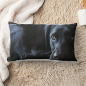 黒いラブラドール ランバークッション (ブランケット)