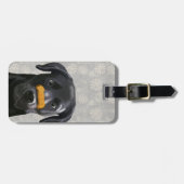 黒いラブラドール（鼻にボーンを付ける） 2 ラゲッジタグ (正面横)