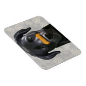 黒いラブラドール（鼻に骨がある場合） 2 マグネット (右側)