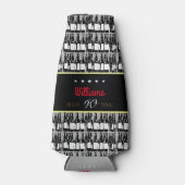 黒いラベルの付いたビールボトル ボトルクーラー (正面)