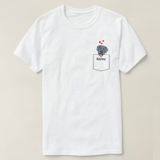 黒いラボの小犬 Tシャツ (デザイン正面)