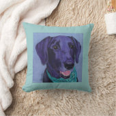 黒いラボピロー – "Gus" クッション (ブランケット)