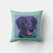 黒いラボピロー – "Gus" クッション (裏面)