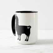 黒いラマのマグ マグカップ (正面左)