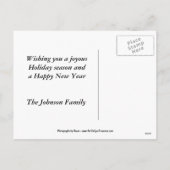 黒いラマの家畜のクリスマスの休日 シーズンポストカード (裏面)