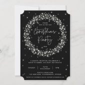 黒いラモダンイきらめくントクリスマスパーティー 招待状 (正面)