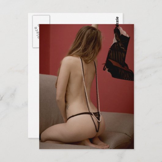 黒いランジェリー写真はがき ポストカード (正面/裏面)