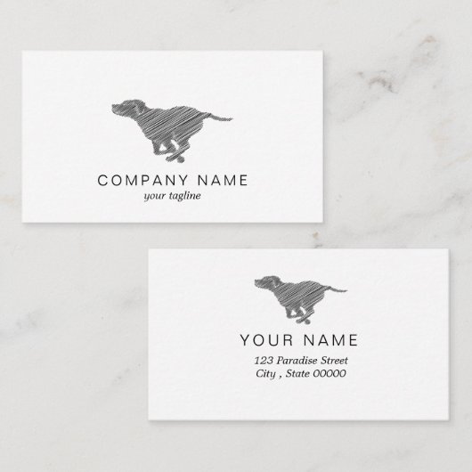 黒いランニング落書きの犬 名刺 (正面/裏面)