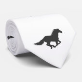 黒いランニング馬のシルエット ネクタイ (ロール)