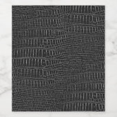 黒いリアルなアリゲータースキンの外観 ワインラベル (シングルラベル)