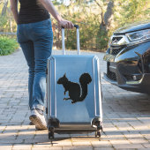 黒いリスのシルエットシール シール (スーツケースインサイチュ)