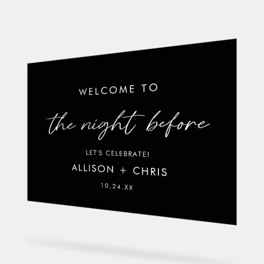 黒いリハーサルの夕食の前の夜 アクリルサイン (傾斜)