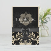 黒いリボンありがとう、ベージュの招待状 招待状 (スタンド正面)