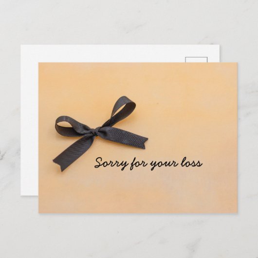 黒いリボンが紛失カードに申し訳ない ポストカード (正面/裏面)