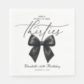 黒いリボンで縛る三十路 40歳の誕生日 スタンダードランチョンナプキン (正面)