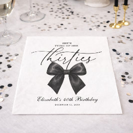 黒いリボンで縛る三十路 40歳の誕生日 スタンダードランチョンナプキン