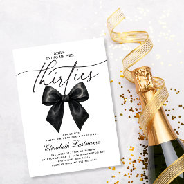 黒いリボンで縛る三十路 40歳の誕生日 招待状