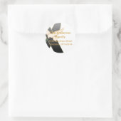 黒いリボンと鳩認識度住所 シール (バッグ)