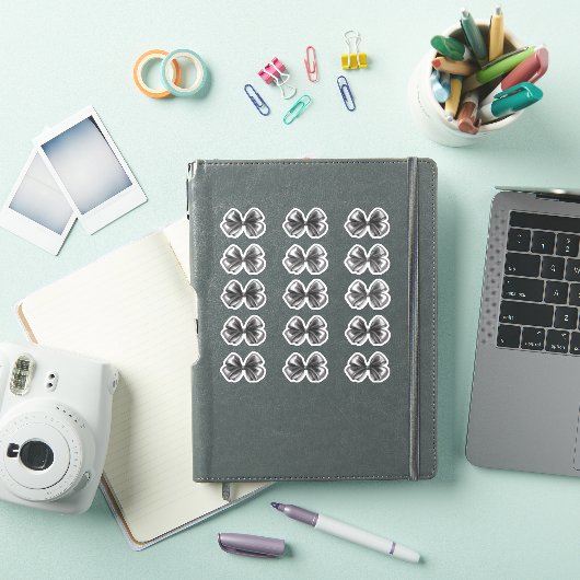 黒いリボンのステッカー シール (iPadカバー)