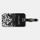 黒いリボンのヒョウのプリント ラゲッジタグ (裏面横)