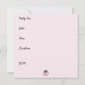 黒いリボンのピンクのカボチャ 招待状 (裏面)