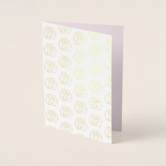 黒いリボンのピンクのカボチャ 箔カード (正面)