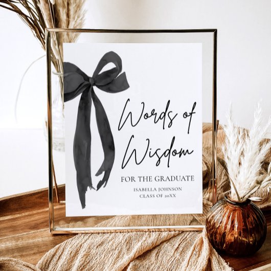 黒いリボンの卒業パーティーアドバイスと賢明な言葉 ポスター