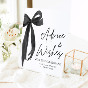 黒いリボンの卒業パーティー アドバイスと願い 台座サイン