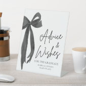 黒いリボンの卒業パーティー アドバイスと願い 台座サイン (インサイチュ)