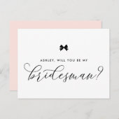 黒いリボンの弓が私のブリデスマンのカードになる ポストカード (正面/裏面)