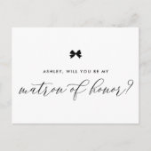 黒いリボンの弓が私の名誉のマトロン ポストカード (正面)