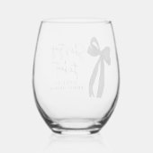 黒いリボンの彼女が結婚する ブライズシャワー ステムなしワイングラス (裏面)