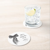 黒いリボンの彼女が結婚する ブライズシャワー ラウンドペーパーコースター (インサイチュ)