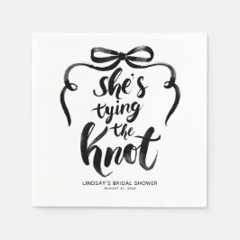 黒いリボンの彼女の結婚前のお祝い スタンダードカクテルナプキン