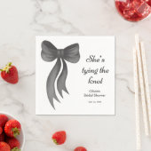 黒いリボンの結婚前お披露目パーティー スタンダードカクテルナプキン (インサイチュ)