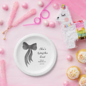 黒いリボンの結婚前お披露目パーティー ペーパープレート (パーティー)