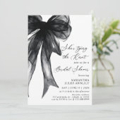 黒いリボンの結婚前お祝い会 招待状 (スタンド正面)