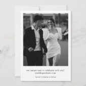  黒いリボンの結婚式 Save The Date 招待状 (裏面)